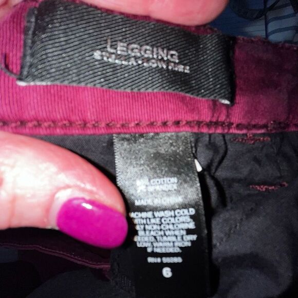 Express Jeans maroon legging Stella low-rise 6 - Picture 5 of 5